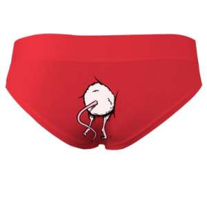 Myš v zadnici - červené kalhotky