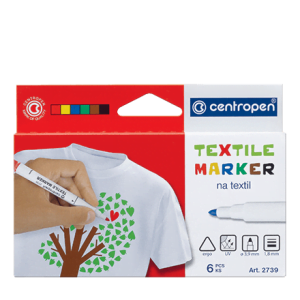 Centropen fixy na textil – 6 barev