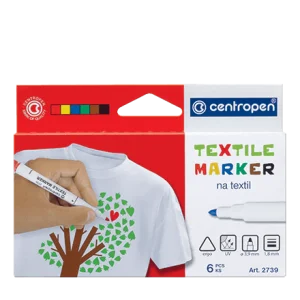 Centropen fixy na textil – 6 barev