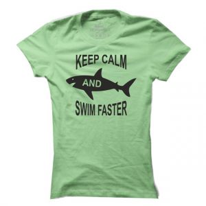 Dámské plavecké tričko Keep calm and swim faster