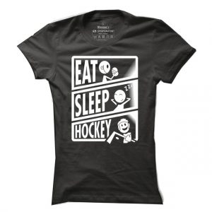 Dámské tričko na hokej Eat sleep hockey